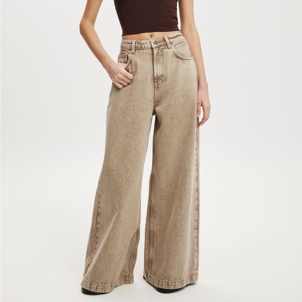 Cotton On Tan Wide-Leg Jeans